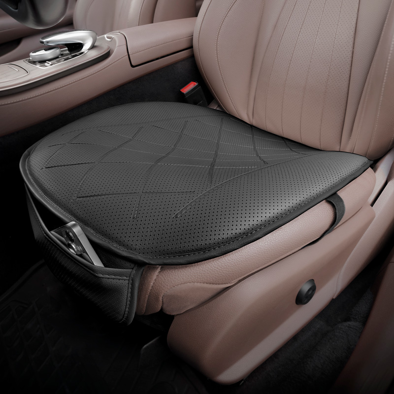 Universal Seat Cushion 'Bottom' Black Leather - single piece