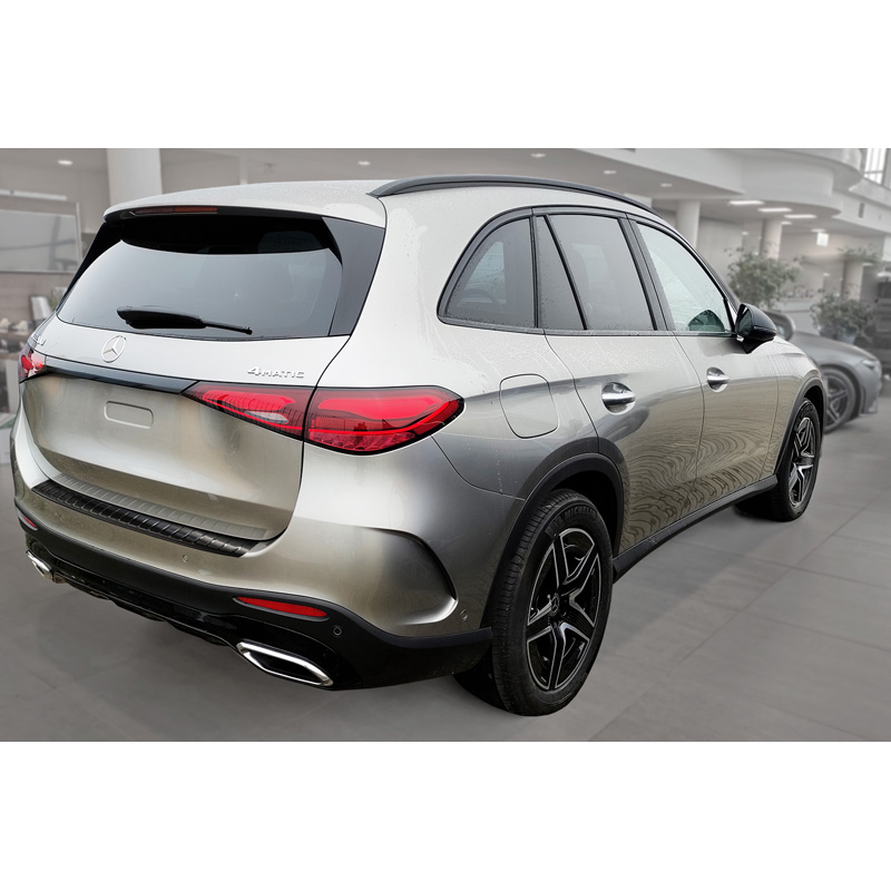 Black Stainless Steel Rear bumper protector  Mercedes GLC II (X254) 2022- 'Ribs'