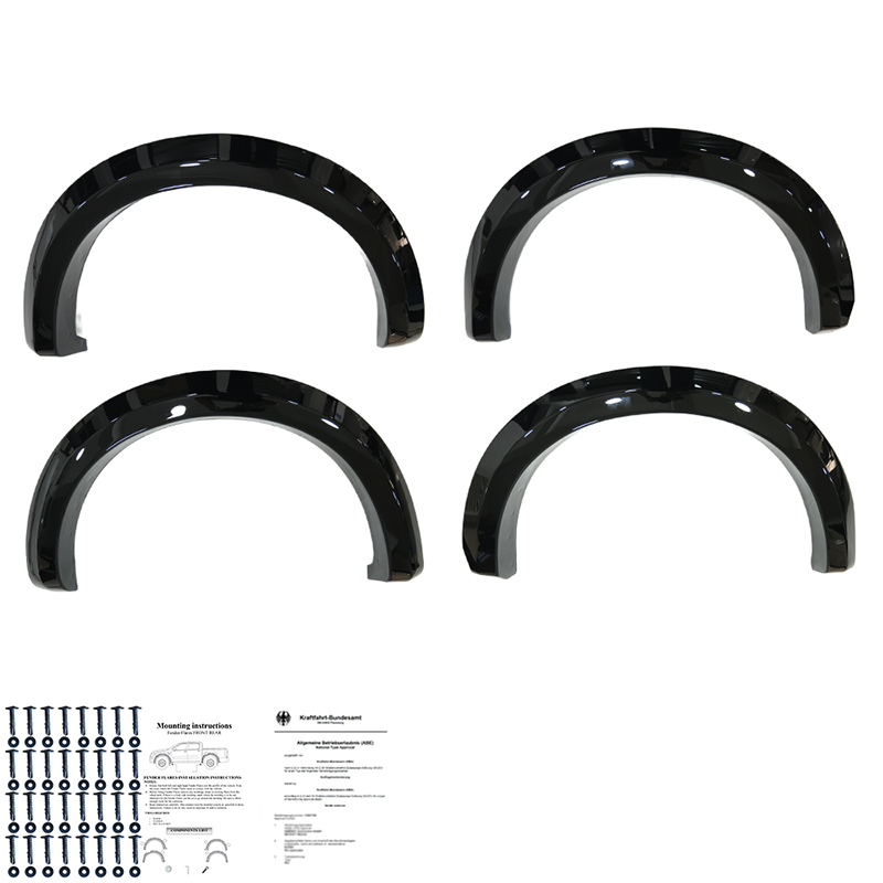 Oneway Set spatbordverbreders (Fender Flares)  Ford Ranger T9 2022- - Zwart glanzend