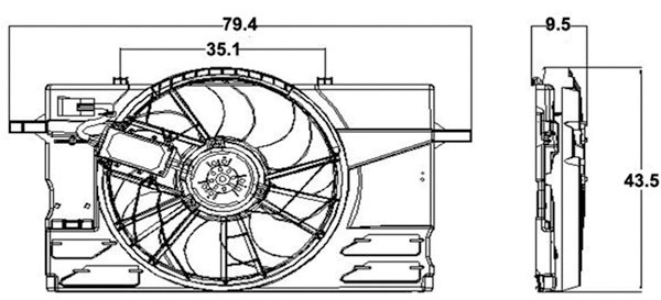 Radiator FAN S40/V50 04->> OOK C30/C70 06->>