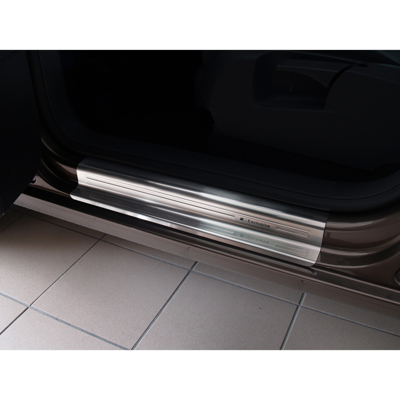 Inox door sill protectors  Volkswagen Touran 2006-2015 - 'Exclusive' - 4-pieces