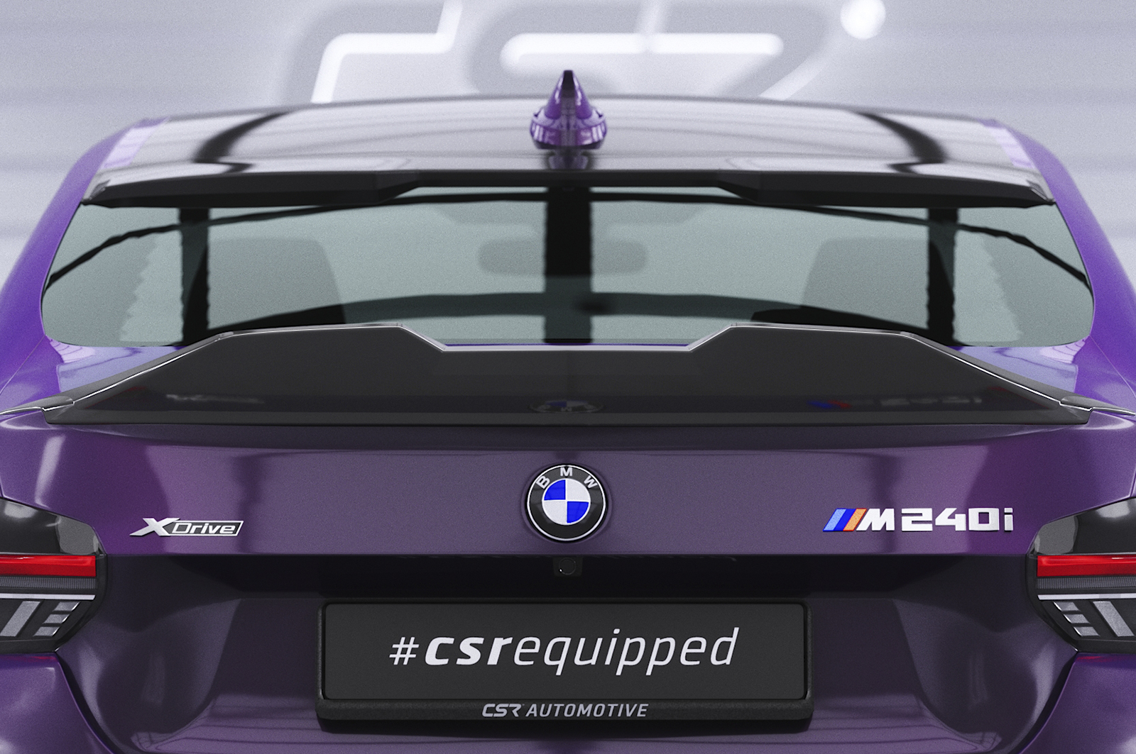 Spoiler BMW 2 Serie G42 / M2 G87 CSR Glans Zwart