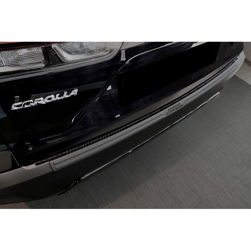 Matt Black Aluminum Rear bumper protector  Toyota Corolla Cross 2022- 'Riffled Plate'