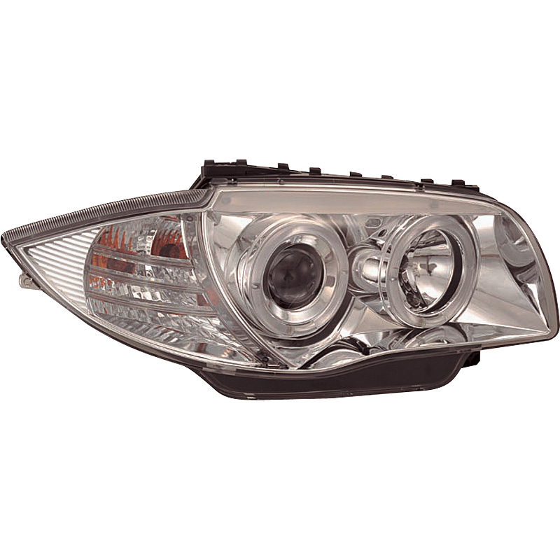 Set Koplampen  BMW 1-Serie E81/E87 2004-2011 - Chroom - incl. Angel-Eyes