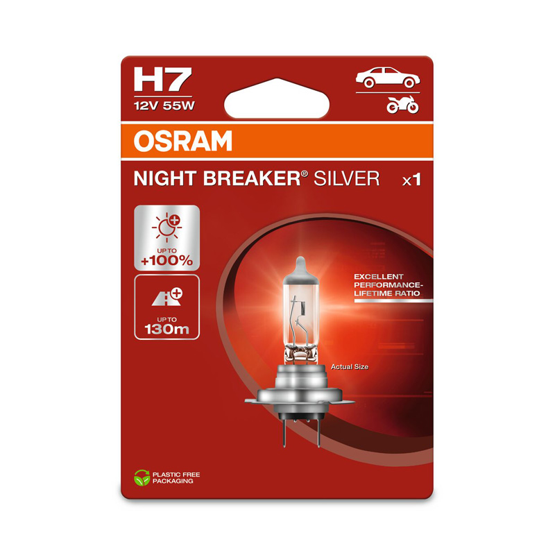 Osram Night Breaker Silver Halogeen lamp - H7 - 12V/55W - per stuk