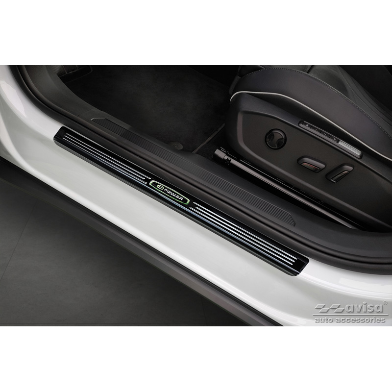 Black Inox door sill protectors  Volkswagen ID.5 2021- 'E-Power' - 4-pieces