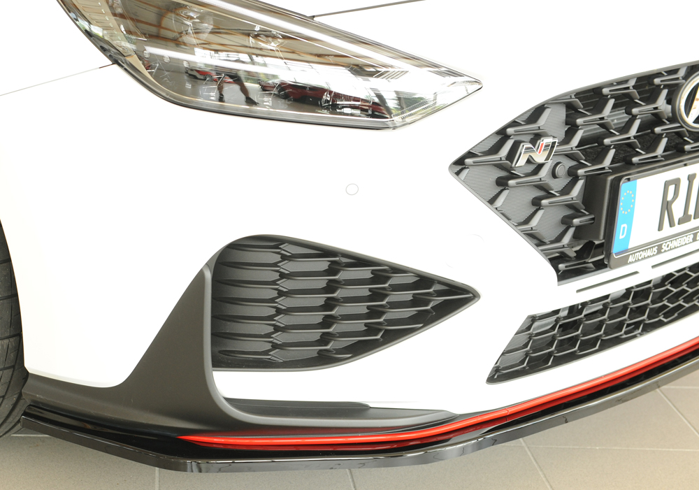 Voorspoiler Hyundai i30N Rieger Glans Zwart
