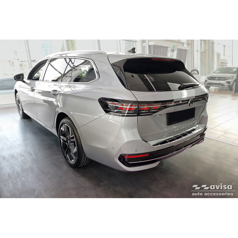 Chrome Stainless Steel Rear bumper protector  Volkswagen Passat Variant (CJ5) 2023- 'Ribs'