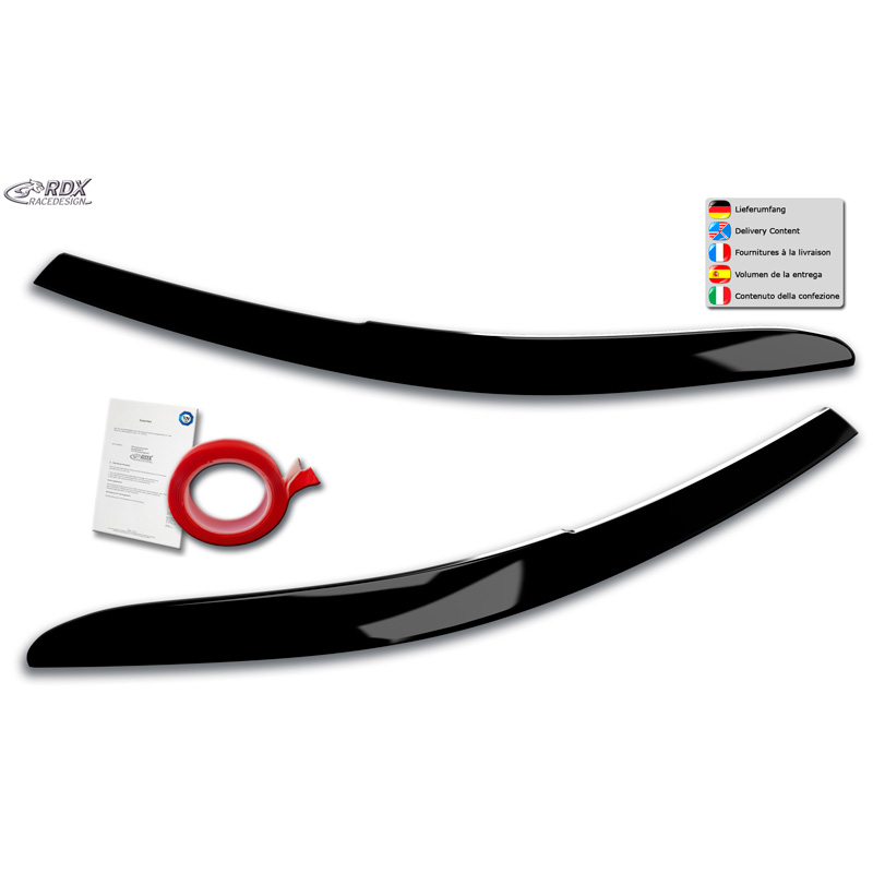 Koplampspoilers  Volkswagen Passat 3G B8 2014-2019 & 2019- (ABS Glanzend Zwart)