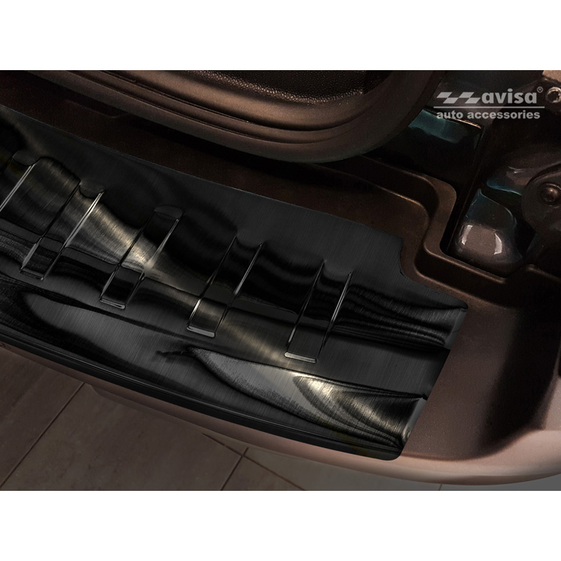 Black Stainless Steel Rear bumper protector  Ford Ecosport II Facelift 2017- incl. ST-Line 'Ribs'