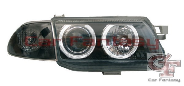 Headlights Opel Astra F Angel Eyes Black