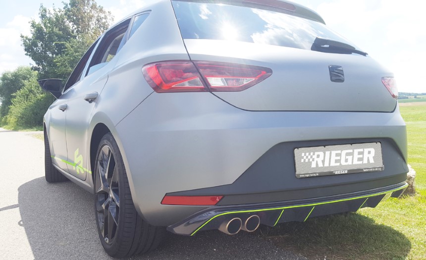 Diffuser Seat Leon F5 FR Rieger dubbele uitlaat links glans zwart