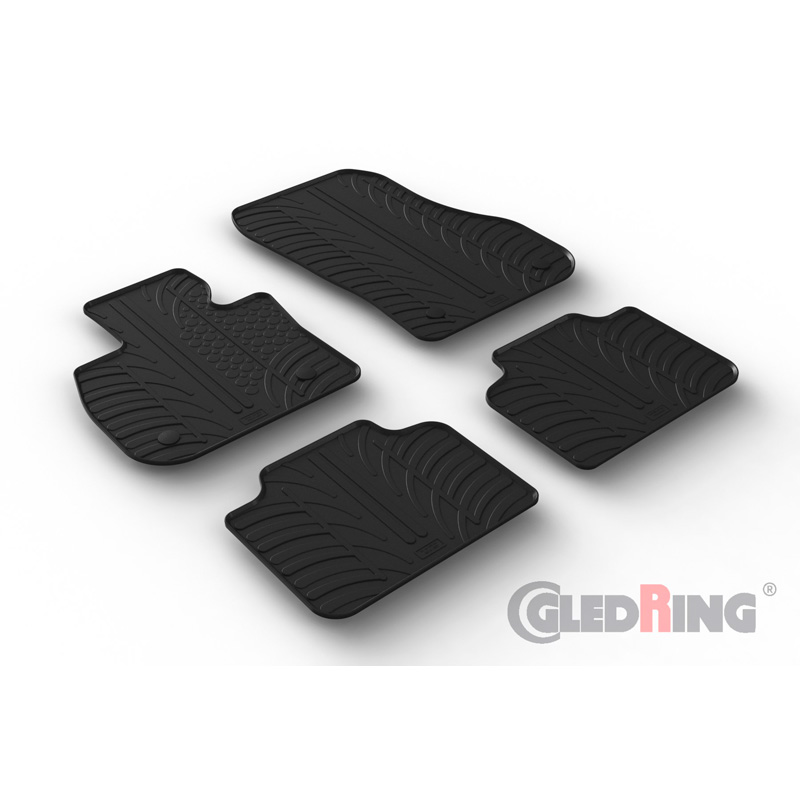 Rubber car mats set  BMW 2 Series (U06) Active Tourer 2021- (T profile 4-pieces + mounting clips)