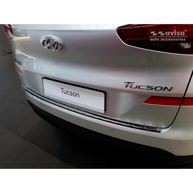 Zwart RVS Achterbumperprotector  Hyundai Tucson FL 2018- 'Ribs'