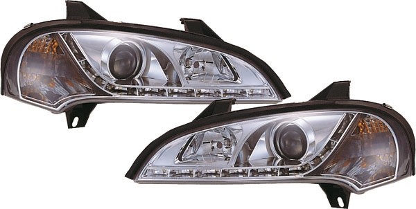 Koplampen Opel Tigra 94->> DRL Look Chroom