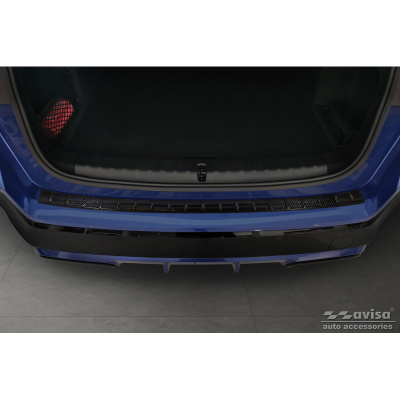 Real 3D Carbon Rear bumper protector  BMW X1 with M-Package (U11) 2022- 'Ribs'