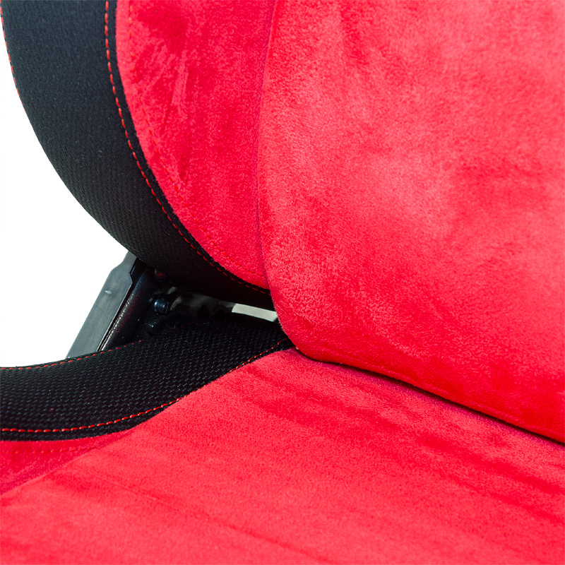 Sport seat 'Eco Soft' - Black/Red - Dual-side reclinable back-rest - incl. slides