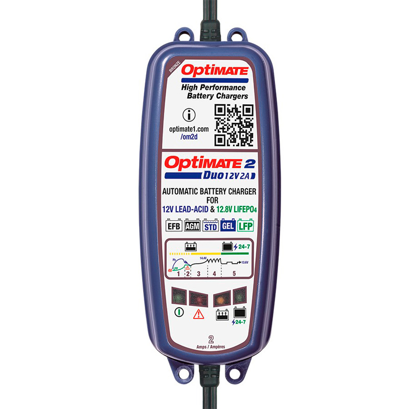 Optimate 2 DUO - 5-step 12V/12,8V 2A Battery charger-maintainer
