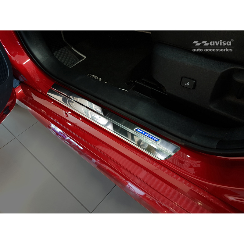 Inox door sill protectors  Toyota Corolla XII Limousine/Hatchback/Touring Sports 2018- & Toyota Corolla Cross 2022- & Suzuki Swace Combi 2020- 'Hybrid' 4-pieces