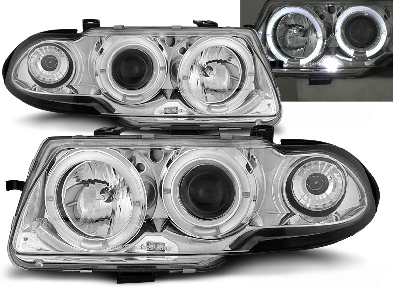 Koplampen Opel Astra F Angel Eyes 94-97 chroom