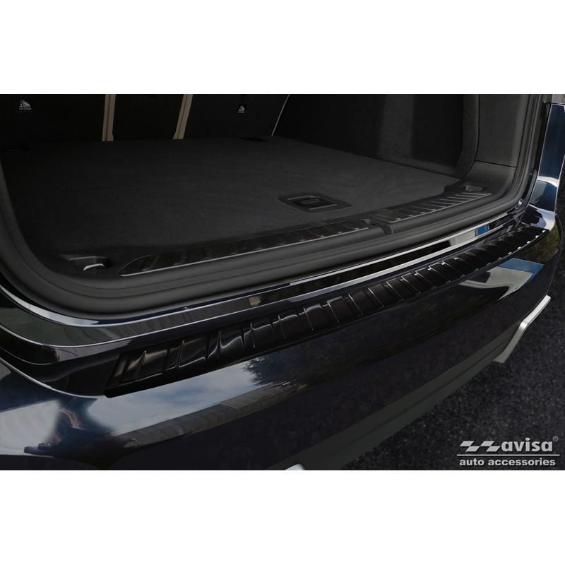 Black Stainless Steel Rear bumper protector  BMW iX3 (G08) 2020- 'Ribs'