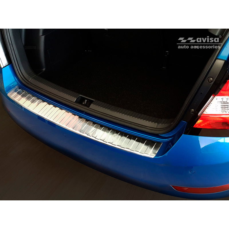 Stainless Steel Rear bumper protector  Skoda Fabia III HB 5-doors Facelift 2018-2021 'Ribs'