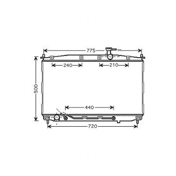 Radiator SANTA FE 06->> 435x775 2.2 CRDI/2.7-24V +/-AC