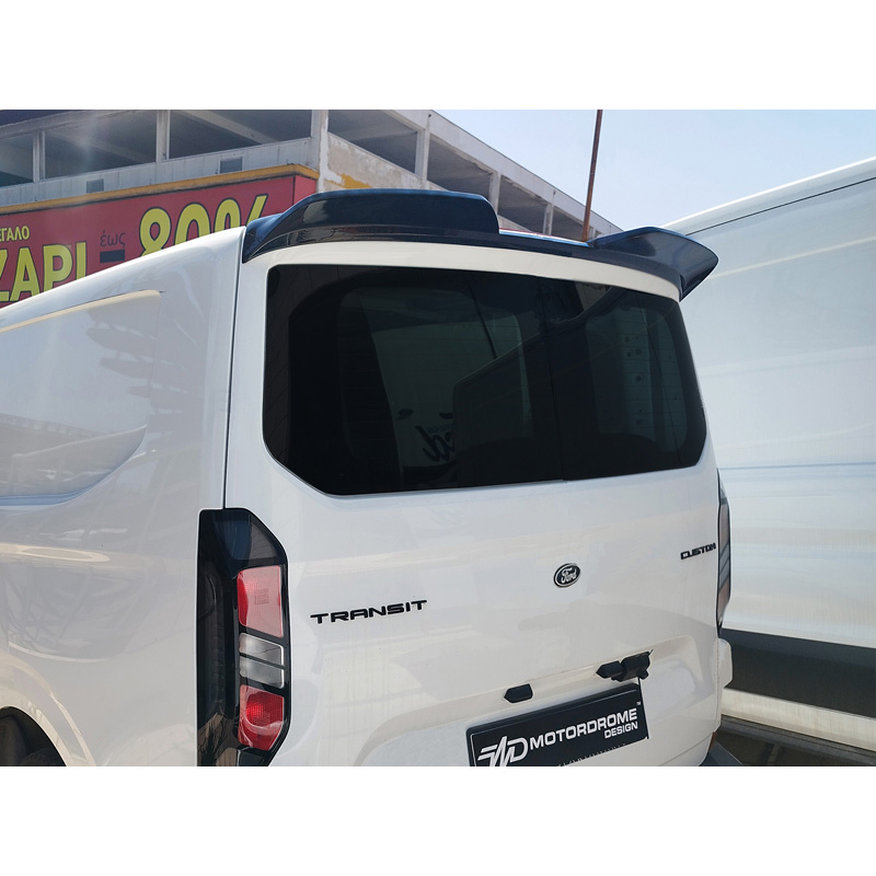 Motordrome Roof spoiler V.3  Ford Transit Custom (V710) 2023- & Volkswagen Transporter T7 2024- (with tailgate) (PU)