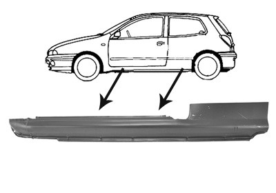 OVERSIZEDEEL Dorpel Links Bravo (2 D.) FIAT BRAVO/BRAVA -01