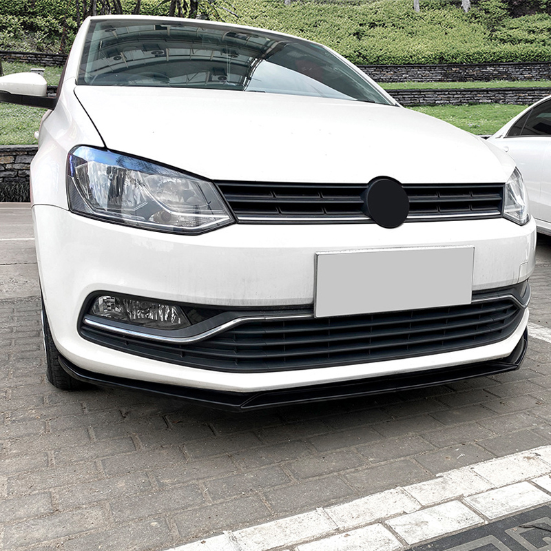Front spoiler lip  Volkswagen Polo 6R/6C 2009-2017 excl. GTi/GT/WRC (Glossy Black ABS)