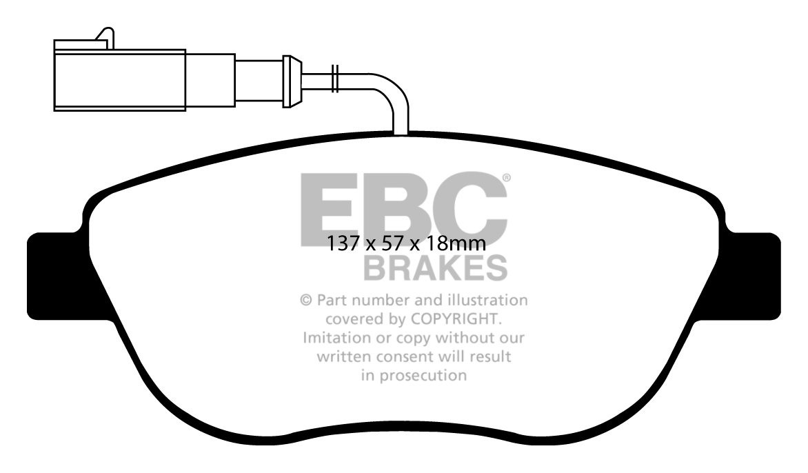 EBC Brakes FIAT Multipla 1.9 TD 2005-.. Remblokken voorzijde gre