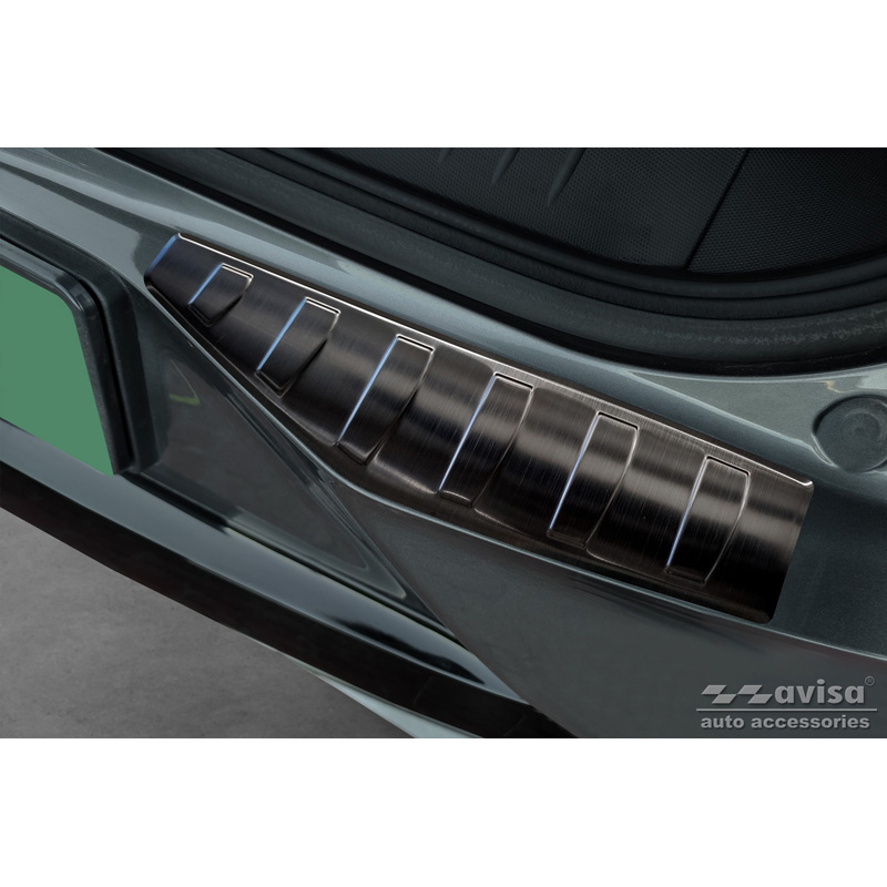 Zwart RVS Achterbumperprotector  Ford Mustang Mach-E 2020- 'Ribs' (2-Delig)