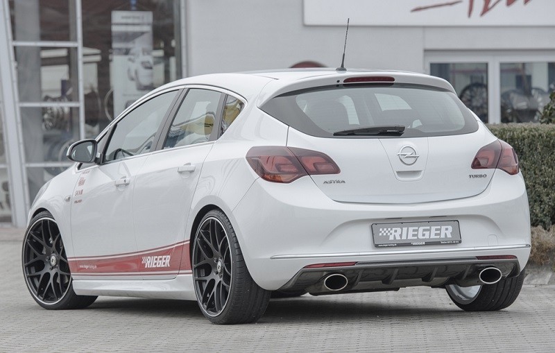 Achterbumper Diffusor Carbon-look Rieger Opel Astra J 5-deurs (2-uitspari
