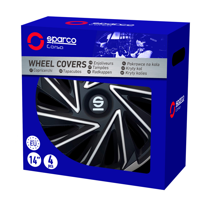 Sparco Wheel Covers Varese - 16-inch - Silver/Black - Set of 4 pieces
