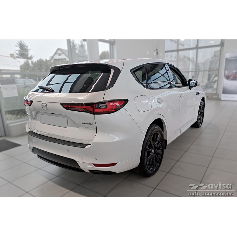 Black Stainless Steel Rear bumper protector  Mazda CX-60 (KH) 2022- 'Ribs'