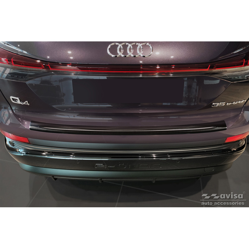 Black Stainless Steel Rear bumper protector  Audi Q4 E-Tron 2021-