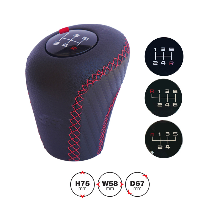Simoni Racing Pookknop Slick - Zwart/Rood incl. 3 Schakelpatronen
