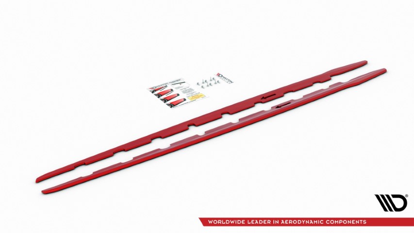 Zijskirts BMW 1 Serie F40 M-Pack/ M135i Glans Rood V2