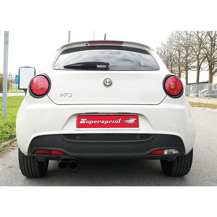 ALFA ROMEO MiTo 1.4i T MultiAir TCT (135 Hp) 2010 -> 2014 Rear exhaust OO80 BLACK ENDPIPES