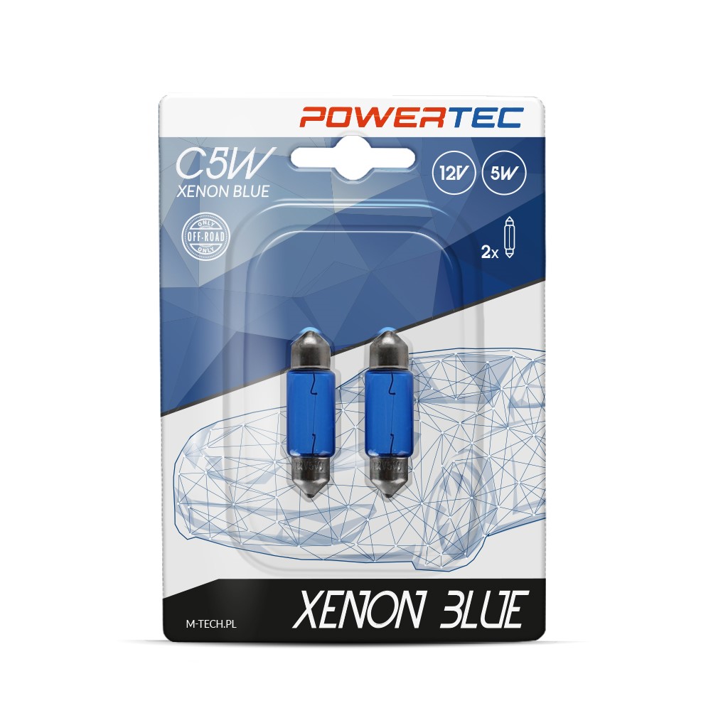 Buislampjes 36mm xenon blue 12V 5W