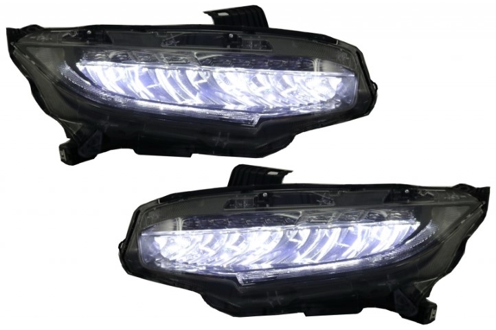Koplampen Honda Civic Mk10 (FC/FK) (2016-Up) Sedan & Hatchback Full LED Dynamic zwart