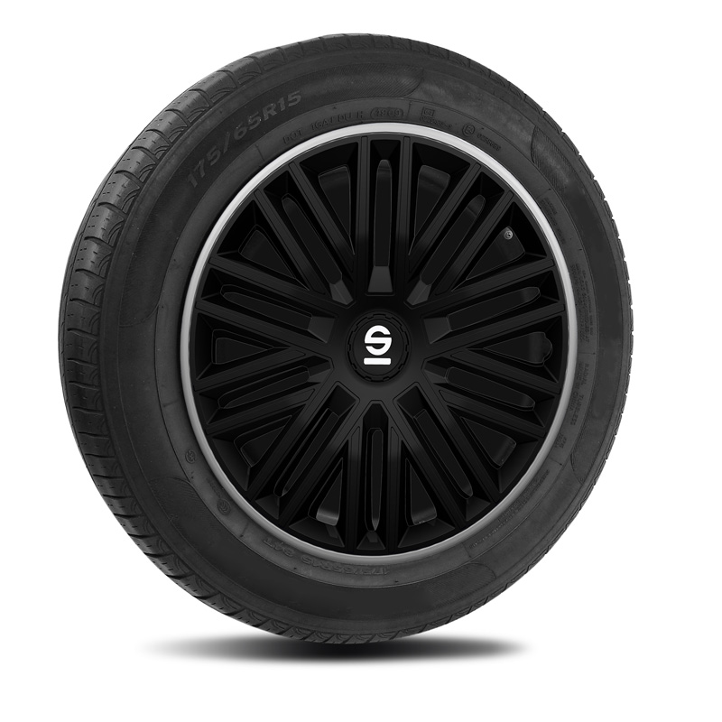 Sparco Wheel Covers Bergamo - 16-inch - Black/Grey - Set of 4 pieces