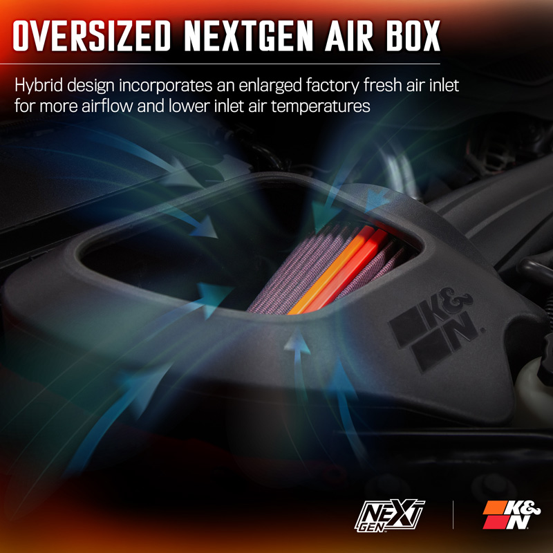 K&N NextGen Cold Air intake  Jeep Wrangler 3.6L V6 2012-2018 (50-1566)