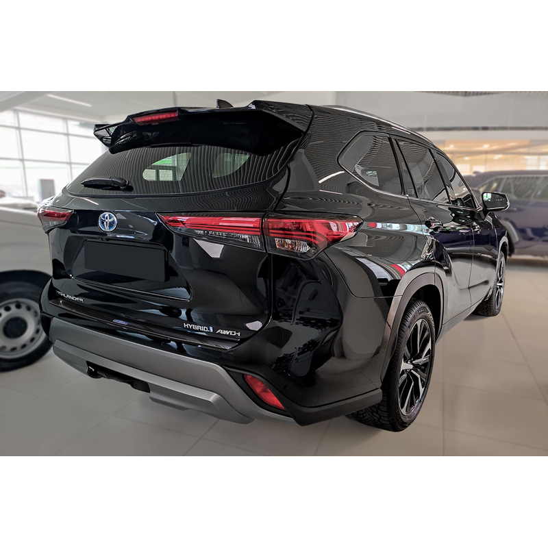 Black Stainless Steel Rear bumper protector  Toyota Highlander (XU70) 2020- 'Hybrid'