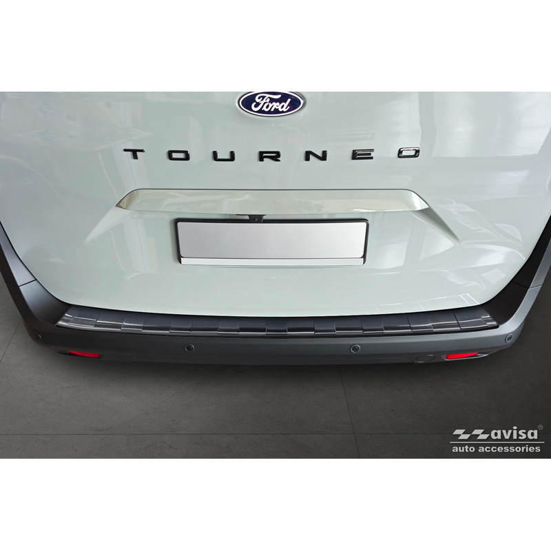 Zwart RVS Achterbumperprotector  Ford Tourneo Courier II / Transit Courier II 2023- 'Ribs'