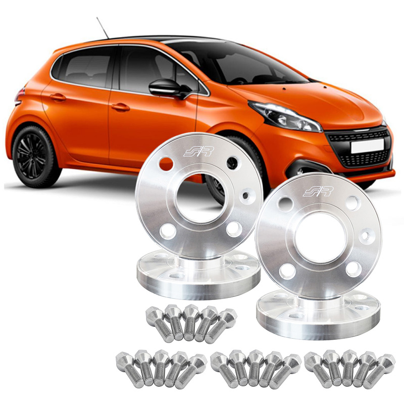 Simoni Racing Aluminium-Spurverbreiterungssatz - 2x16mm(VA) - 2x20mm(HA) (Mittenzentrierung 65,1mm) mit Radschrauben - passend für Peugeot Diverse