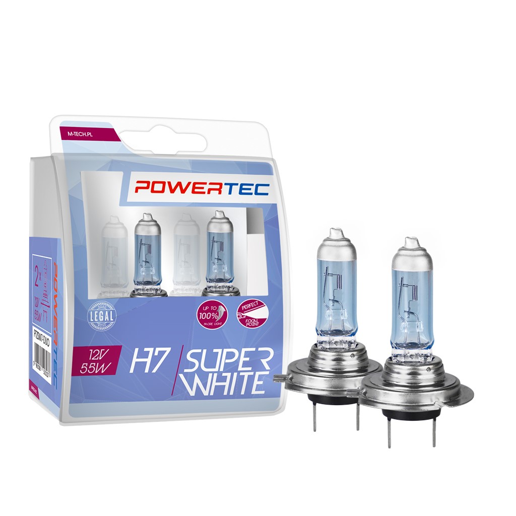 H7 lampen SuperWhite 12V DUO Mtech Powertec