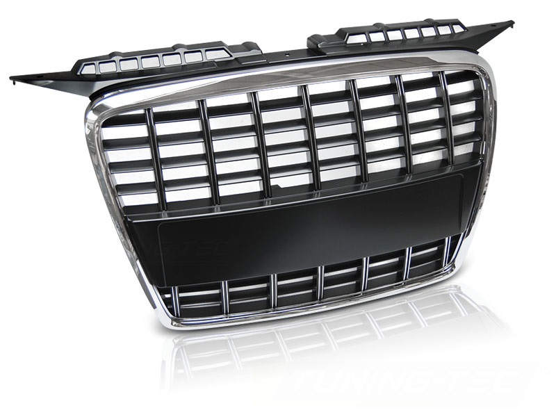 Grill Audi A3 8P 05-08 Glans Zwart/Chroom