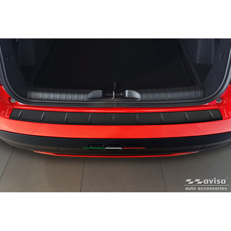 Matt Black Stainless Steel Rear bumper protector  Fiat 600 Mild Hybrid / 600e 2023- 'Ribs'