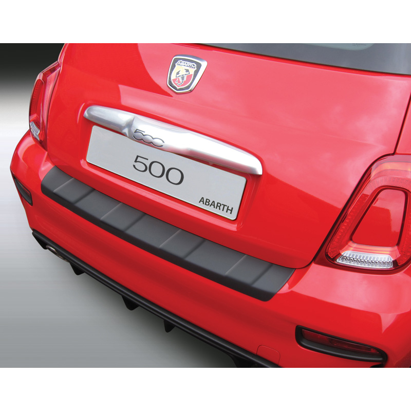 ABS Rear bumper protector  Fiat 500/500C Abarth 4/2016- Black 'Ribbed'
